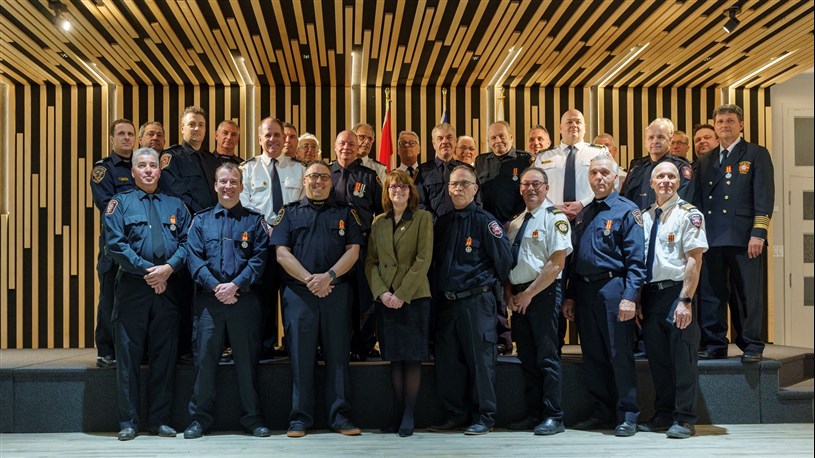 Remise de médailles pour Services Distingués aux pompiers de la MRC de La Nouvelle-Beauce